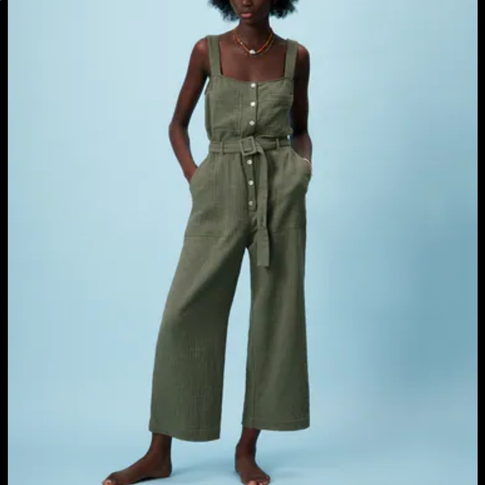 Zara Long Textured Jumpsuit Maya Wide Leg